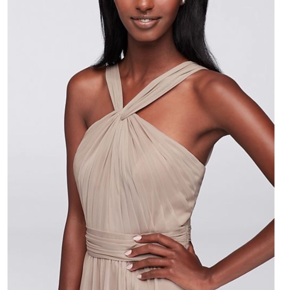 David’s Bridal Chiffon Bridesmaid Dress, Biscotti Sz 4